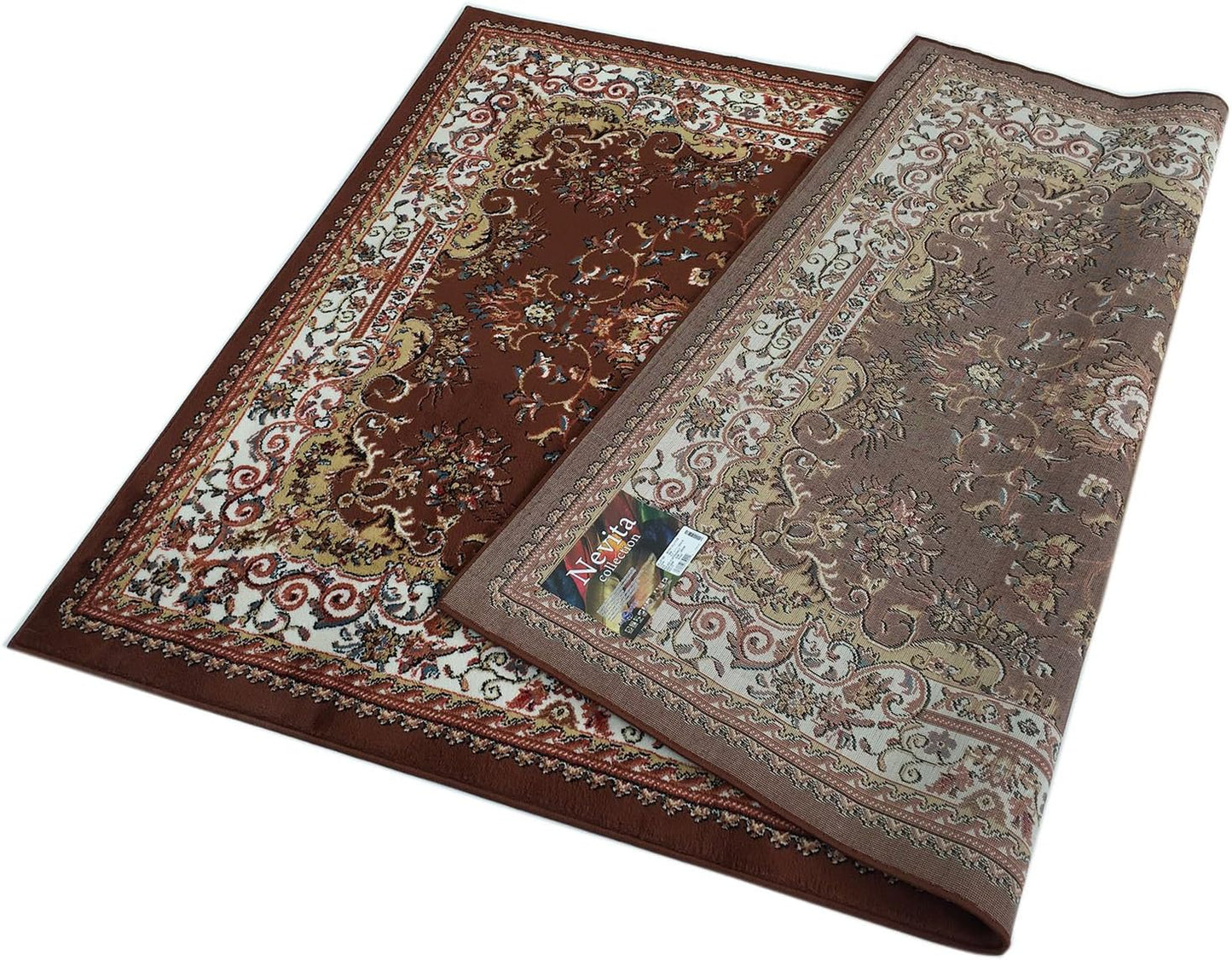 Isfahan Persian Traditional Design Area Rug Rugs (Black, 5' 3" x 7' 1")