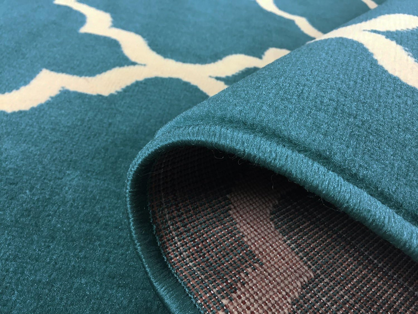 Trellis Area Rug Rugs Contemporary Modern Lattice Design Area Rug (Petrol Blue, 4'11" x 6'11")