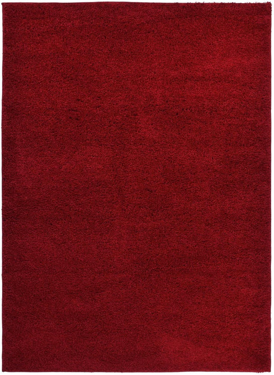 SOHO Shaggy Collection Solid Color Shag Area Rug Rugs 7 Color Options (Red, 8 x 10)