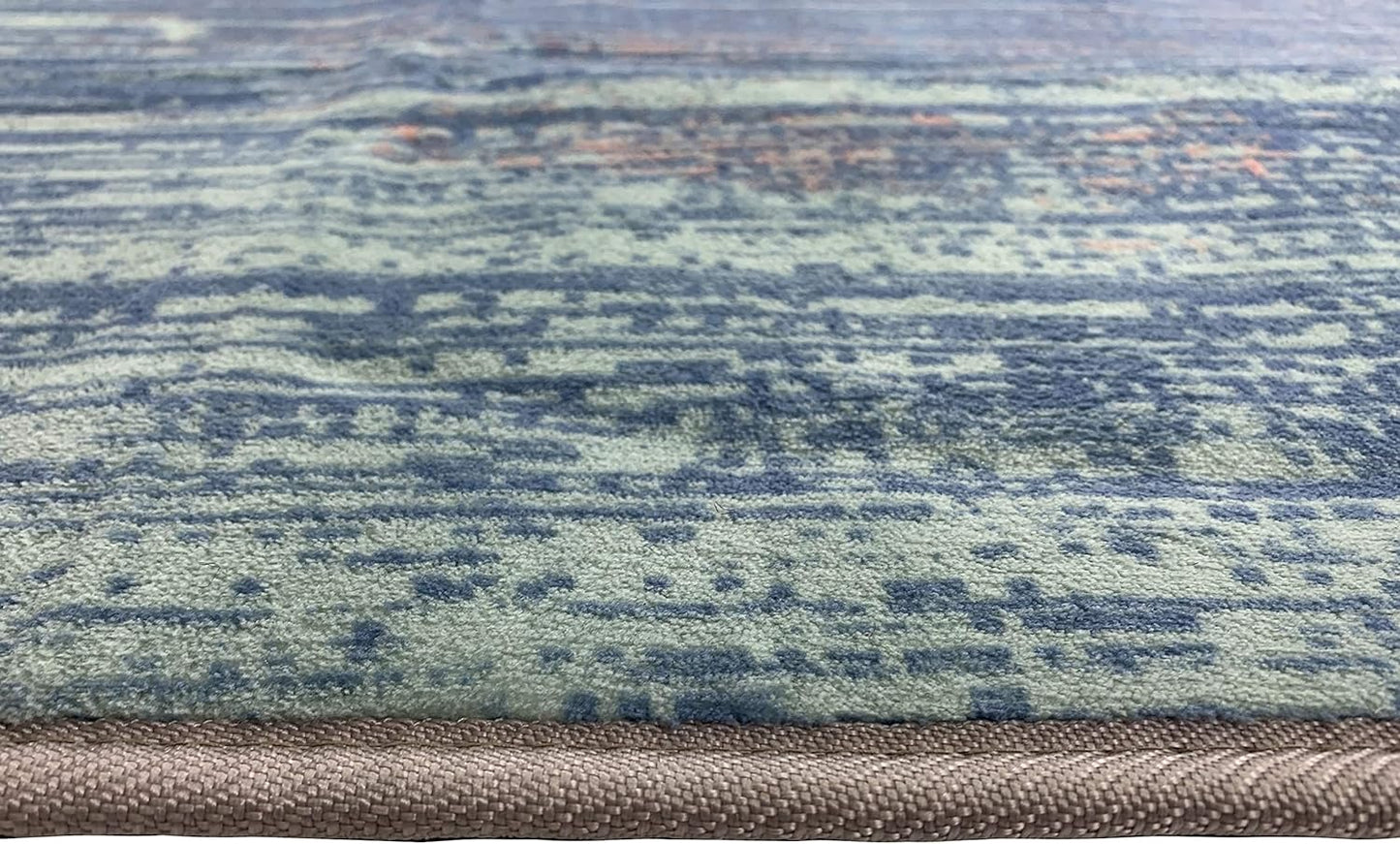 Blanket Solid Color Area Rug Rugs Slip Skid Resistant Rubber Backing (Blue, 5 x 7 (4'11' x 6'9")