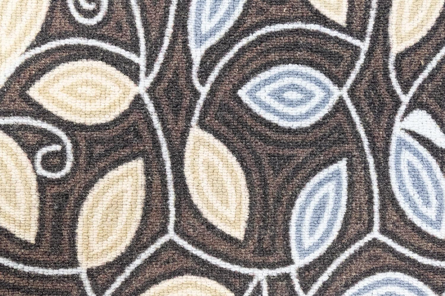 Machine Washable Custom Size Runner Rug Berber Style Scroll Leaves Brown Skid Resistant Rug Runners Customize By Feet and 26 inch Width