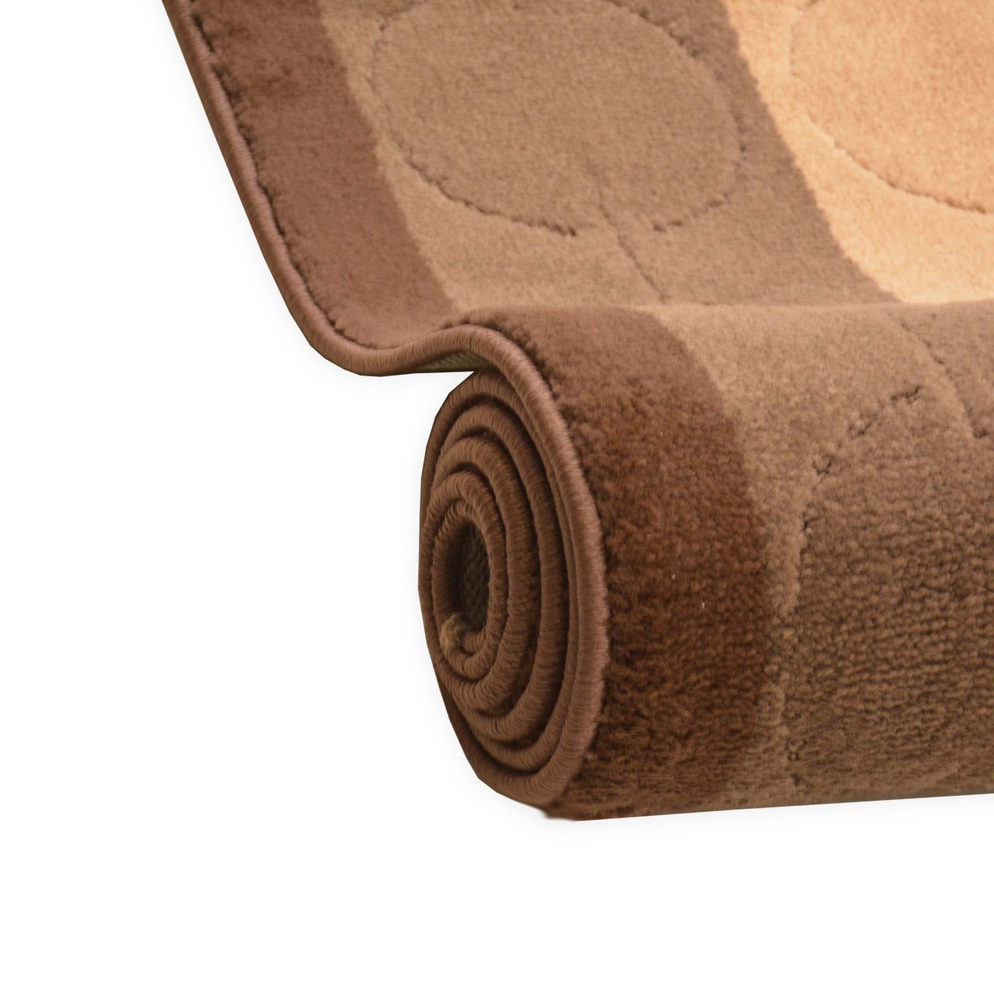 Machine Washable Custom Size Runner Rug Platin Circles Abstract Brown Skid Resistant Runner Rug Customize Up to 50 Feet and 26 Inch Width Runner Rug