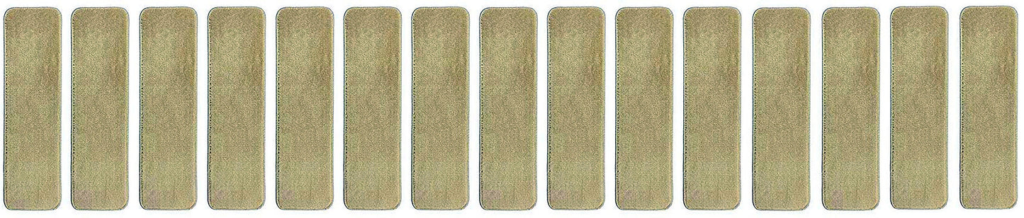 Machine Washable Slip Resistant Cream Stair Treads Soft Collection Indoor Stair Tread Noice Reducer Stair Protector Sizes 8.5"x30" , 7"x24"