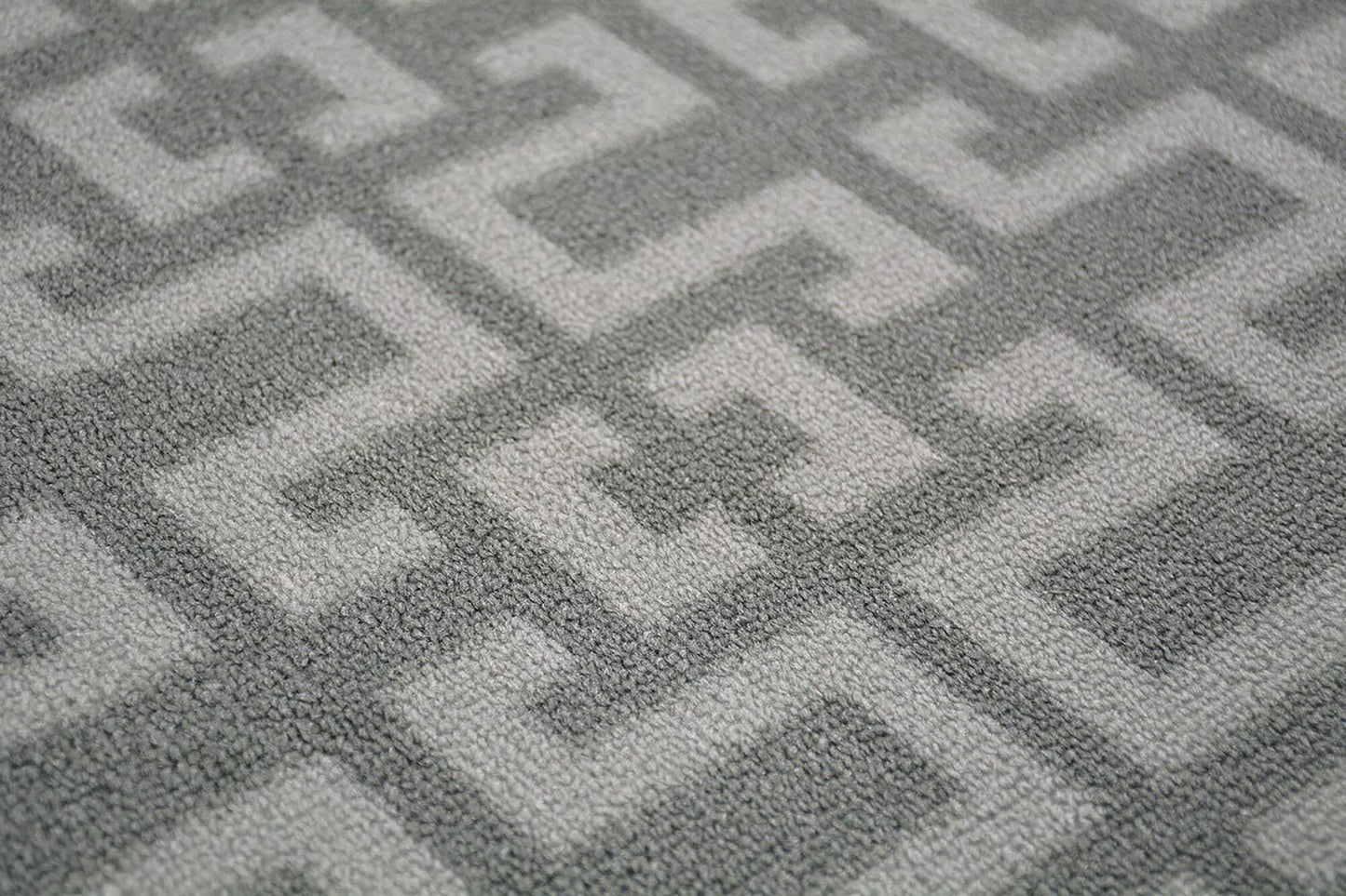 Greek Key Design Grey Color Skid Resistant 2x7 Runner Rug