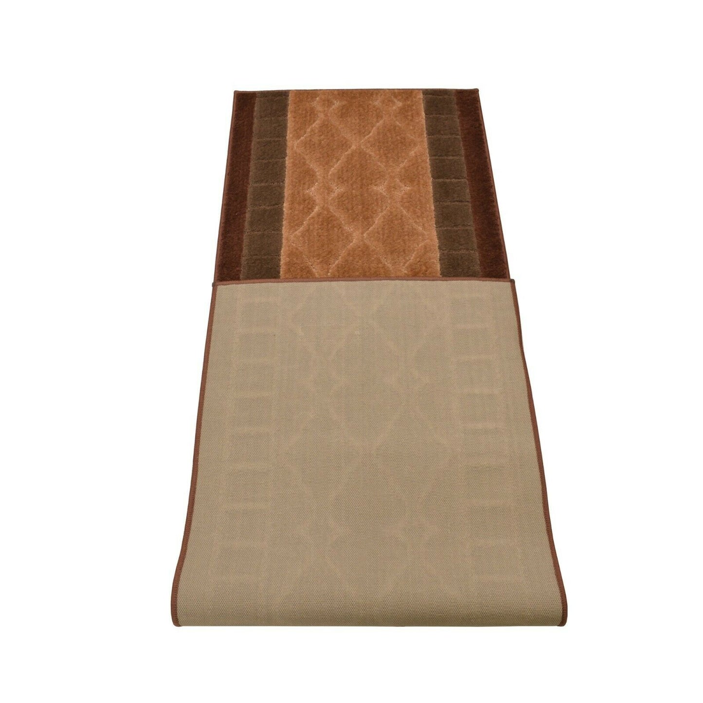 Custom Size Runner Rug Wide Trellis Beige-Brown Color Skid Resistant Rug Runner Customize Up to 50 Feet and 26 Inch Width Cut to Size Rugs