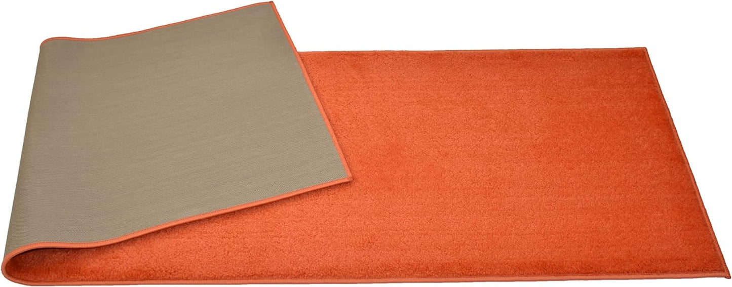 Machine Washable Custom Size Runner Rug Solid Orange Color Skid Resistant Rug Runner Customize Up to 50 Feet and 30 Inch Width Runner Rug