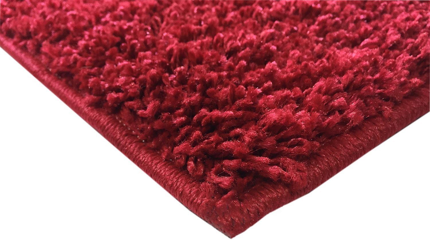 SOHO Shaggy Collection Solid Color Shag Area Rug Rugs 7 Color Options (Red, 8 x 10) - 0