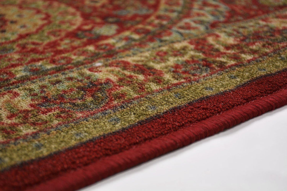 Ruby Red Runner Rug Oriental Red Medallion Traditional Red Runner Rug Slip Resistant Rubbe ...