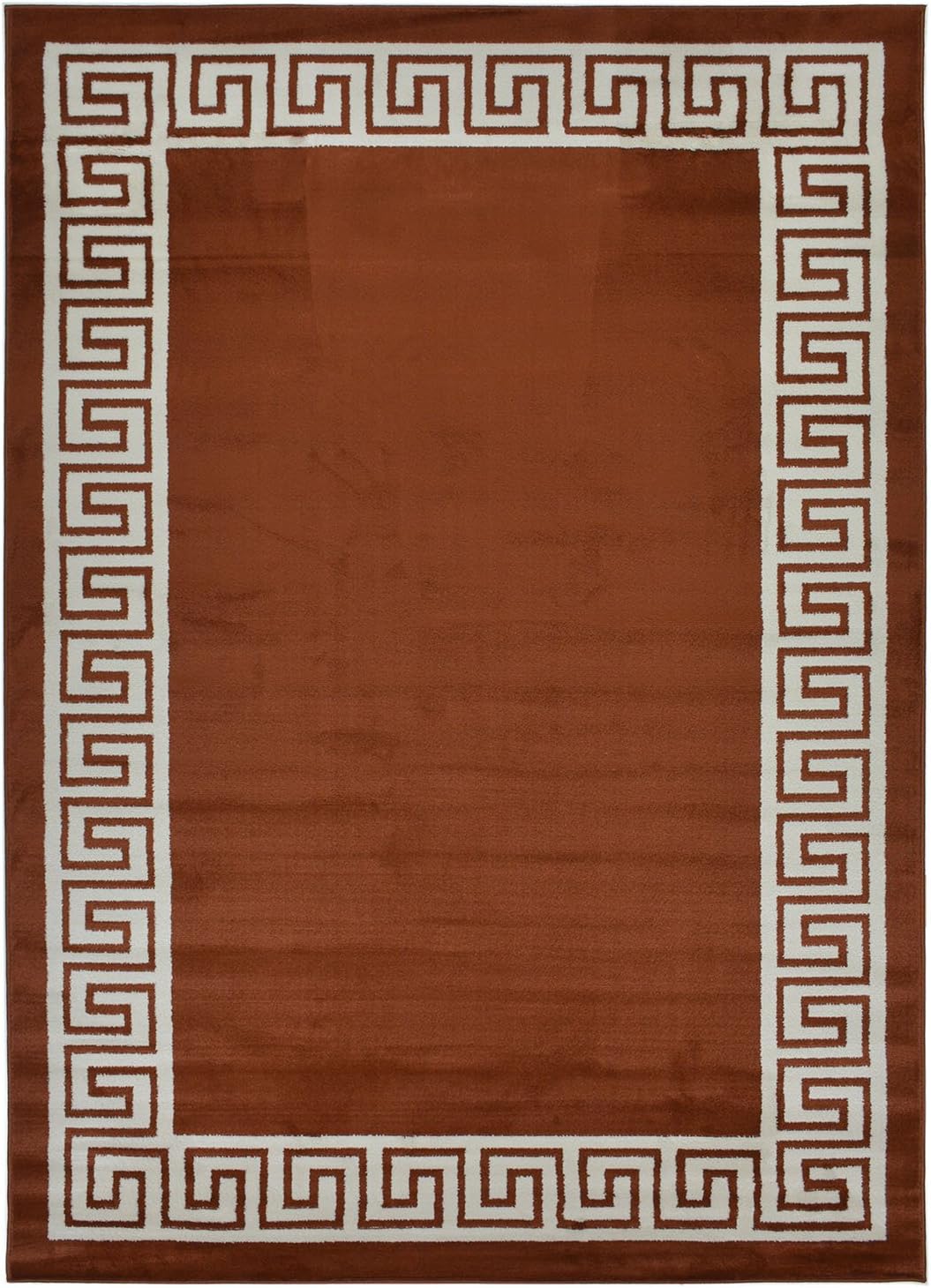 Studio Collection Meander Ancient Roman Design Contemporary Modern Area Rug (Meander Brown, 5 x 7)