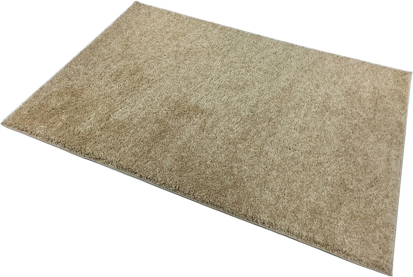 SOHO Shaggy Collection Solid Color Shag Area Rug (Beige, 8 x 10)-2