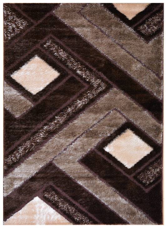 Royal Collection Brown and Beige Contemporary Geometric Abstract Design (3'3"x5')