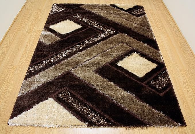 Royal Collection Brown and Beige Contemporary Geometric Abstract Design (3'3"x5')