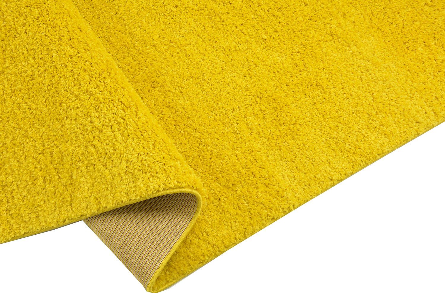 SOHO Shaggy Collection Solid Color Shag Area Rug (Yellow, 8 x 10) - 0