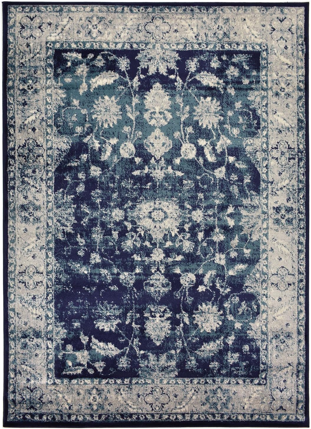 Studio Collection Vintage Mahal Allover Design Traditional Persian Area Rug (Mahal Navy Blue, 5 x 7)-1