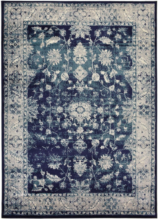 Studio Collection Vintage Mahal Allover Design Traditional Persian Area Rug (Mahal Navy Blue, 5 x 7)