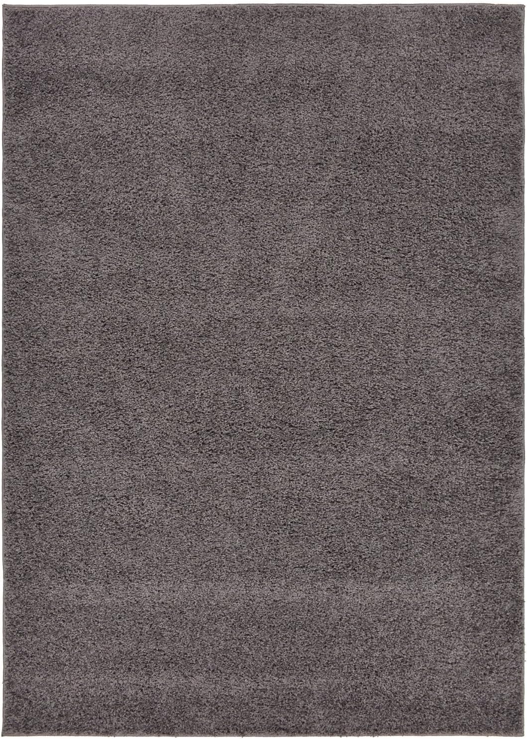SOHO Shaggy Collection Solid Color Shag Area Rug (Grey, 8 x 10)