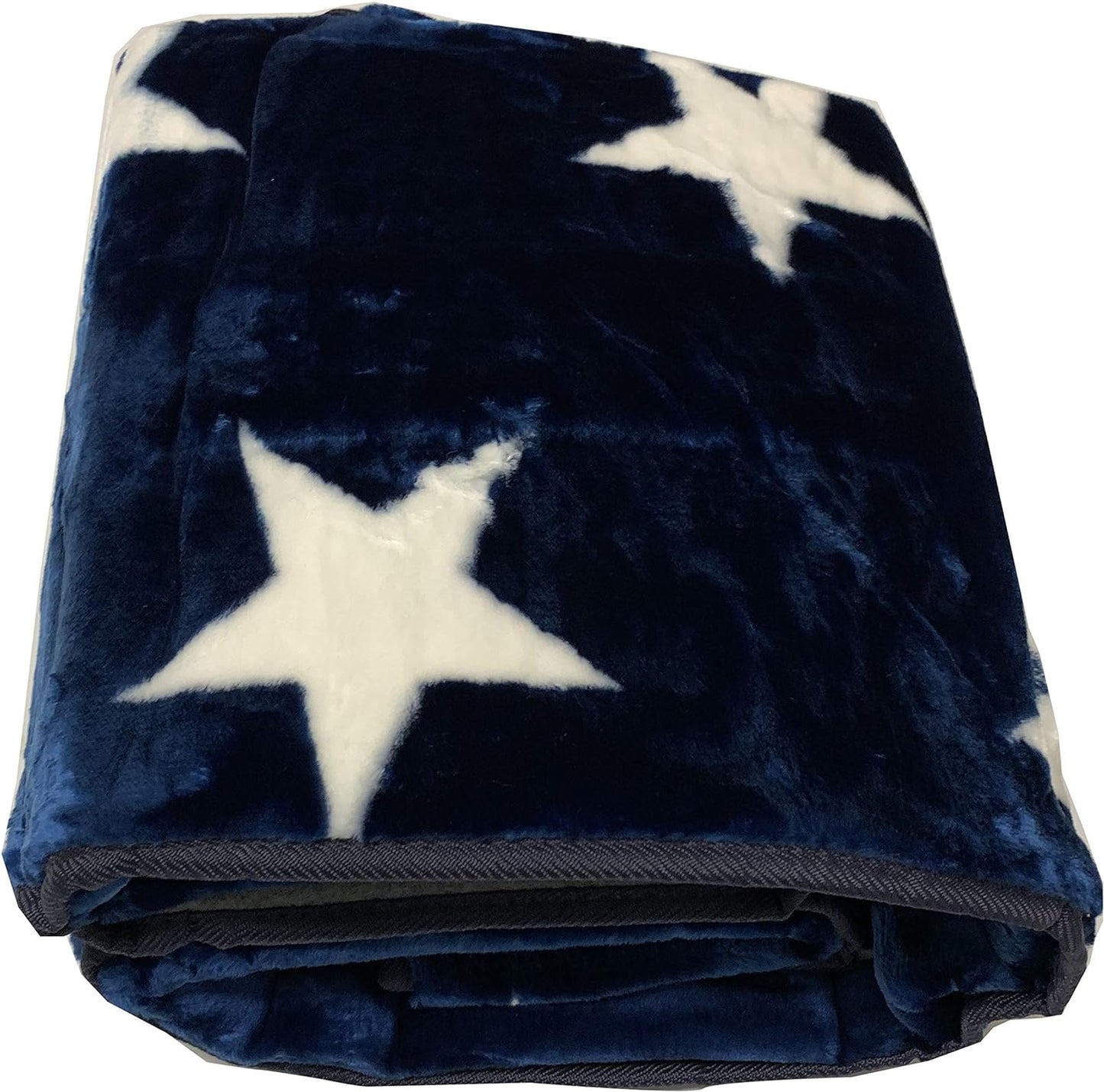 Blanket Area Rug Collection Stars Design Area Rug Rugs Fabric Backing (Navy Blue, 6 x 6 (6'1' x 6'1")