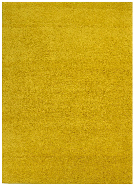 SOHO Shaggy Collection Solid Color Shag Area Rug (Yellow, 5 x 7)