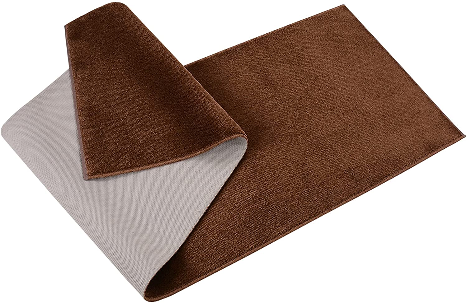 Machine Washable Custom Size Runner Rug Copper Brown Color Skid Resist ...