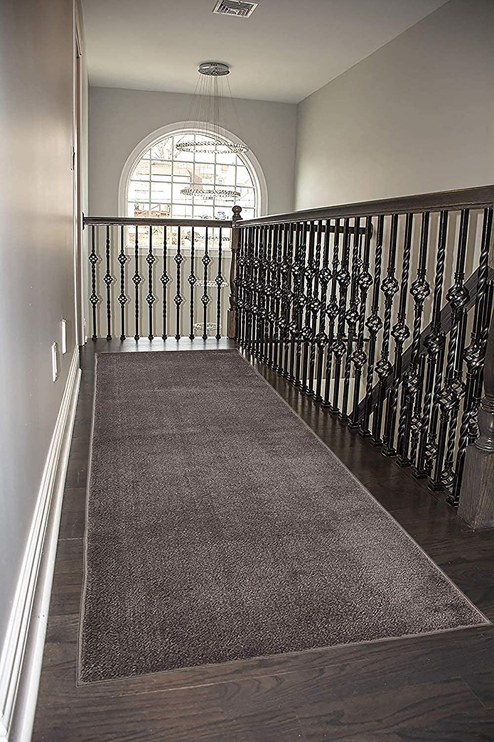 Grey Colored Rug Runner Machine Washable Custom Size Runner Rug Solid Gray Color Skid Resistan ...