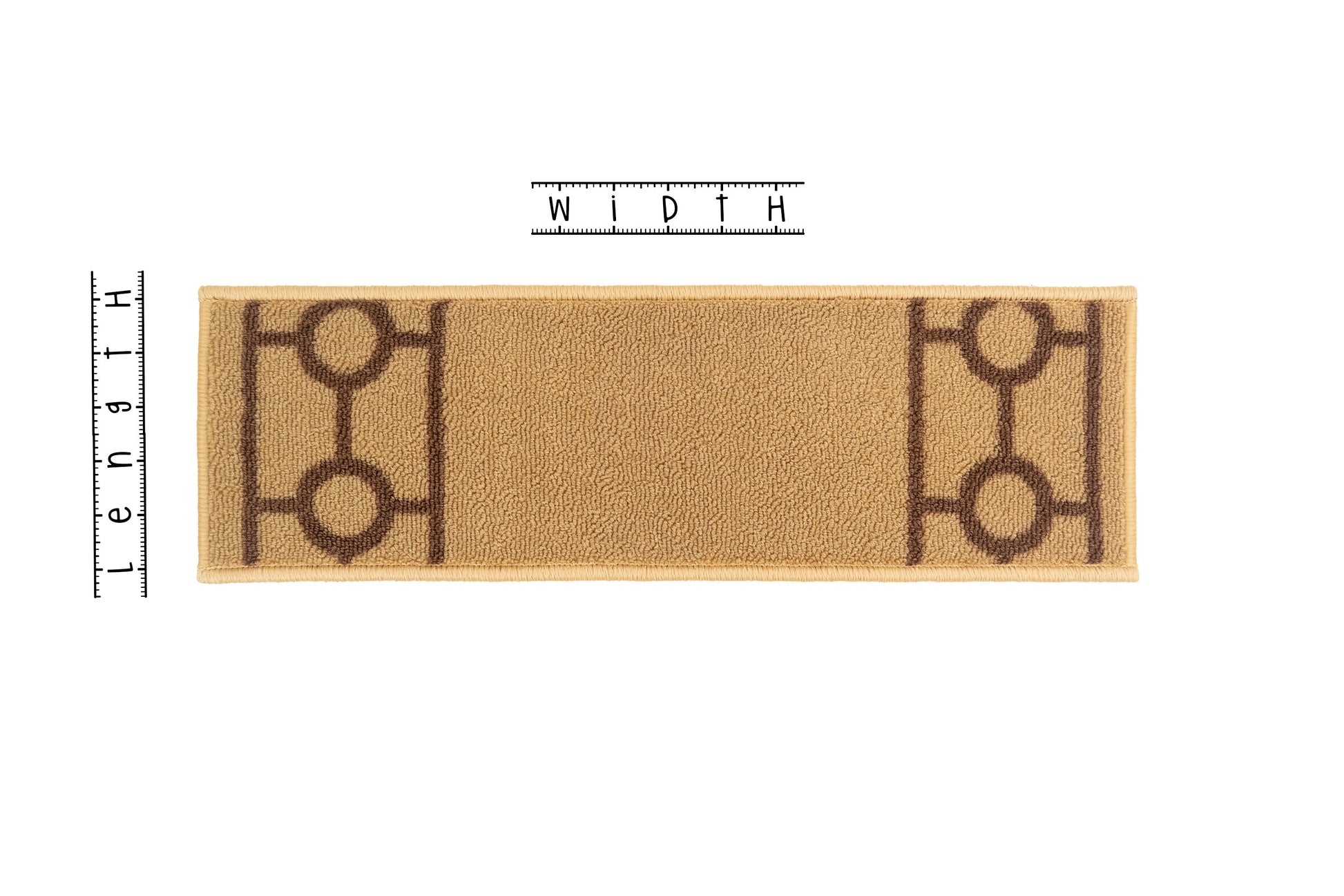 Solid Border Design Cut to Size Beige Color 36 Width x Your Choice Length Custom Size Slip Resistant Stair Runner Rug