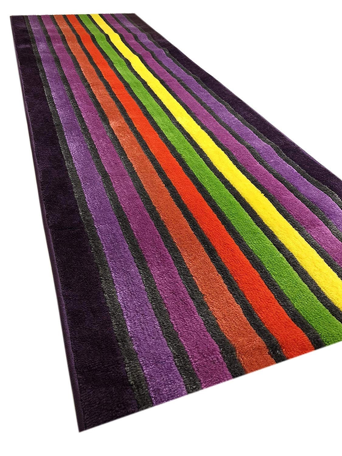 Custom Size Runner Rug Stripes Abstract Rainbow Multi Color Skid Resistant Runner Rug Cut To Size Non Slip Runner Rug Customize By Feet