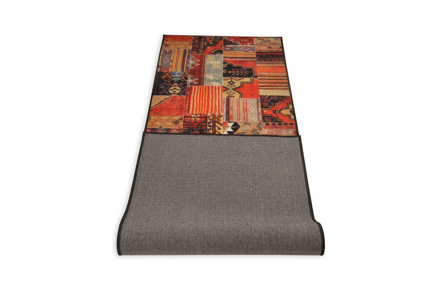 Custom Size Runner Rug Antique Patchwork Kilim Design Natural Cotton Backing Pick Your Own Size By Up to 50 Ft Length, 26", 35" Width
