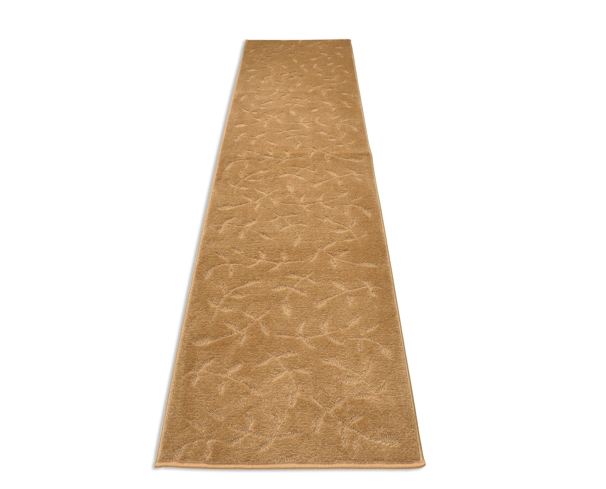 Custom Size Runner Rug Solid Floral Scroll Beige Color Skid Resistant Rug Runner Customize Up to 50 Feet and 25 Inch Width Cut to Size Rugs