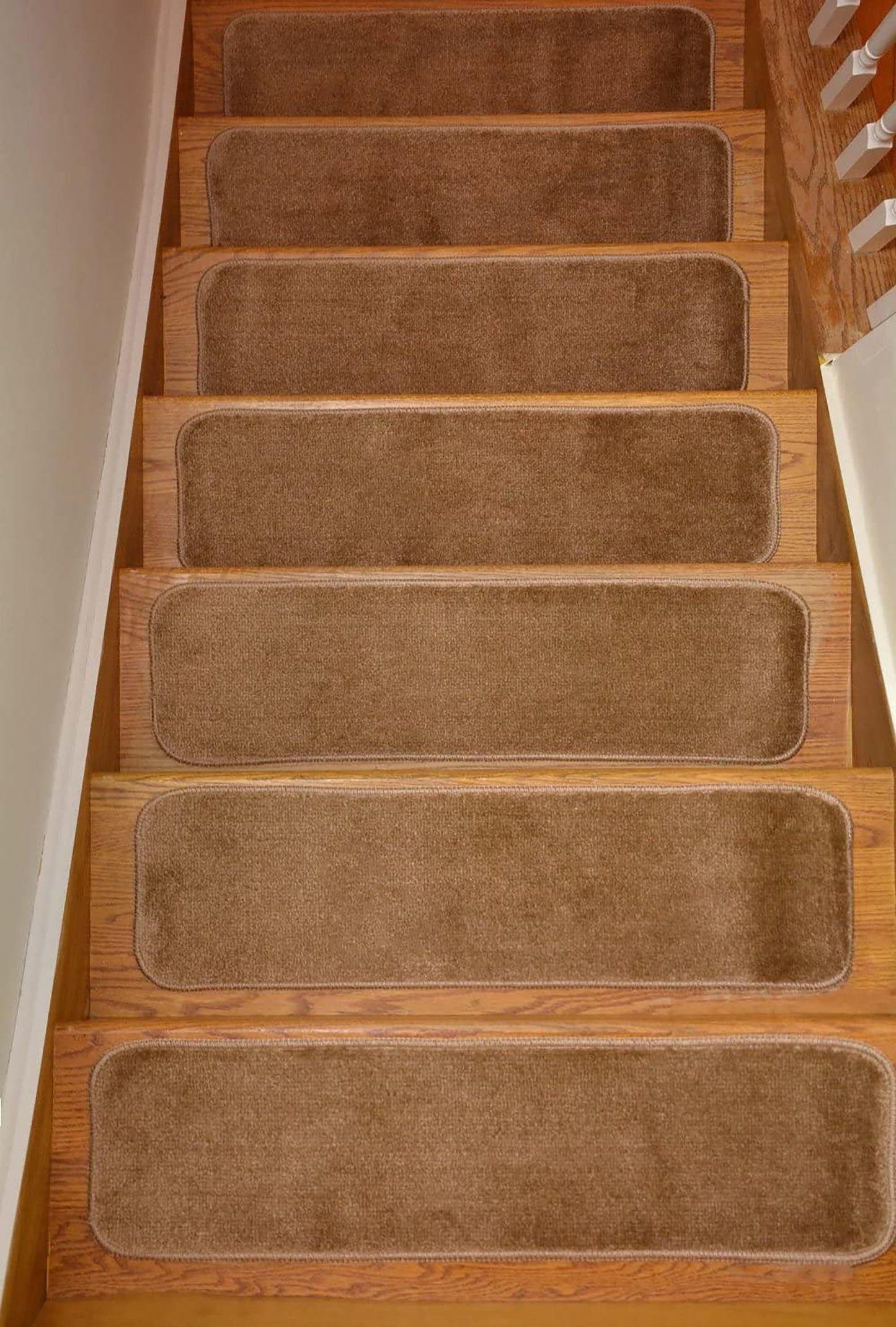 Machine Washable Slip Resistant Beige Stair Treads Soft Collection Indoor Stair Tread Noice Reducer Stair Protector Sizes 8.5"x30" , 7"x24"