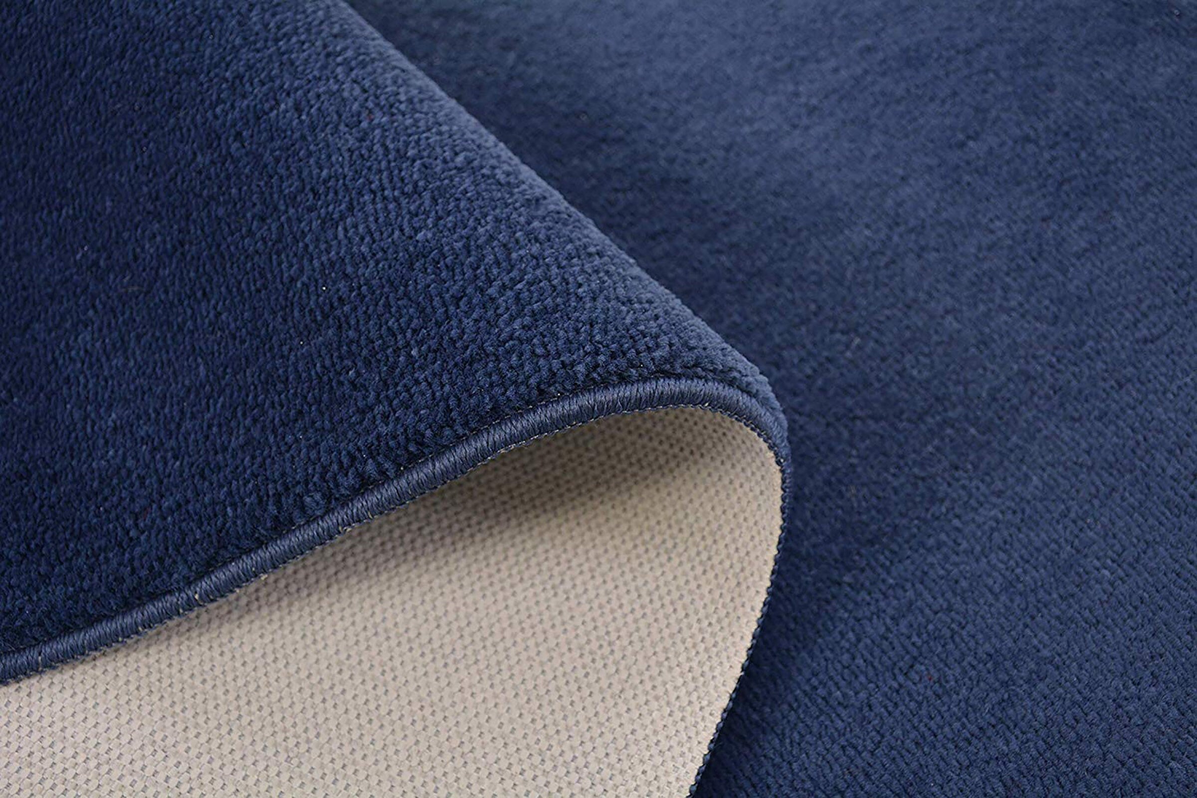 Machine Washable Custom Size Runner Rug Solid Navy Blue Color Skid Resistant Rug Runner Customize Up to 50 Feet and 30 Inch Width Runner Rug