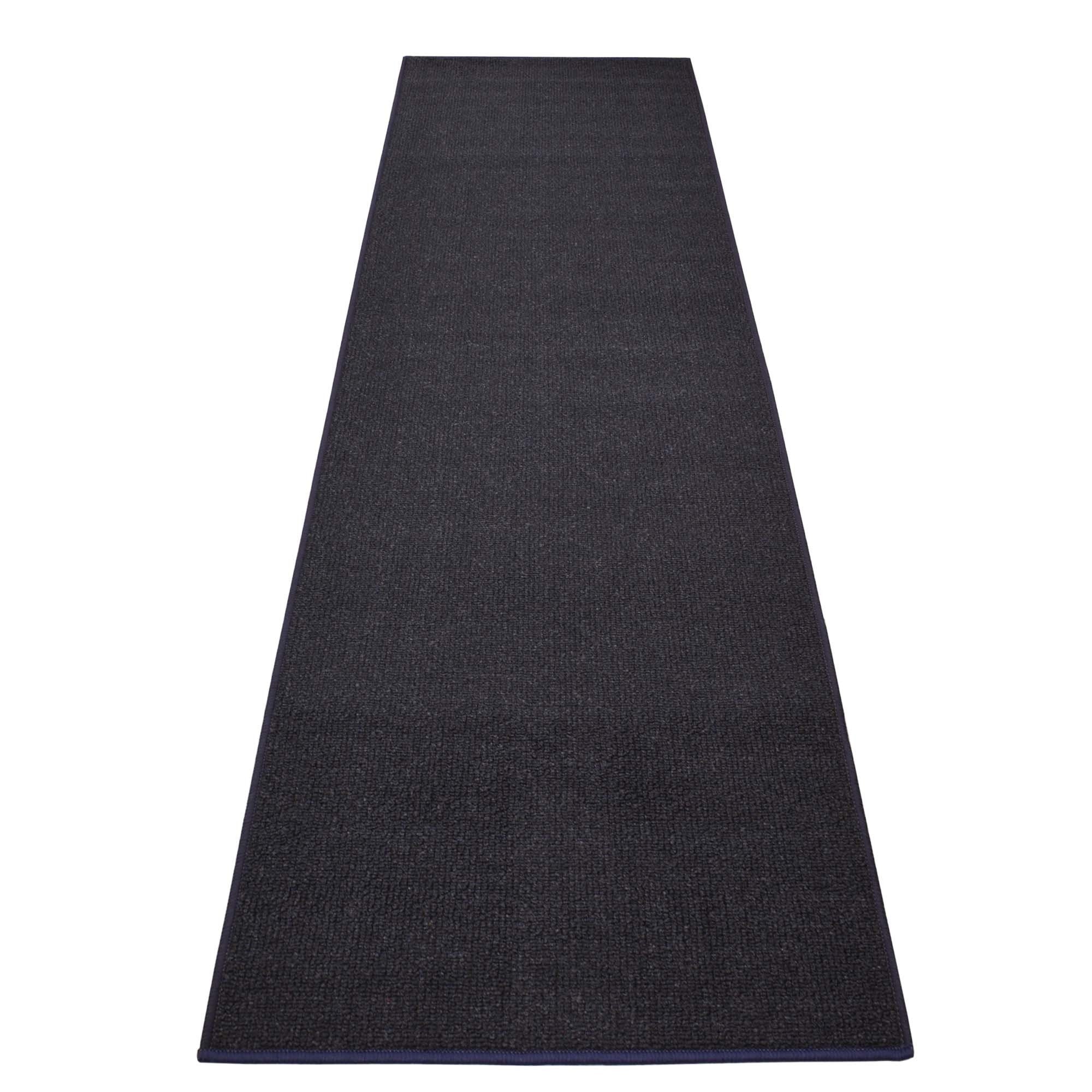Machine Washable Custom Size Runner Rug Berber Solid Dark Navy Blue Skid Resistant Area Rug Runners Customize By Feet and 26 inch Width - 0