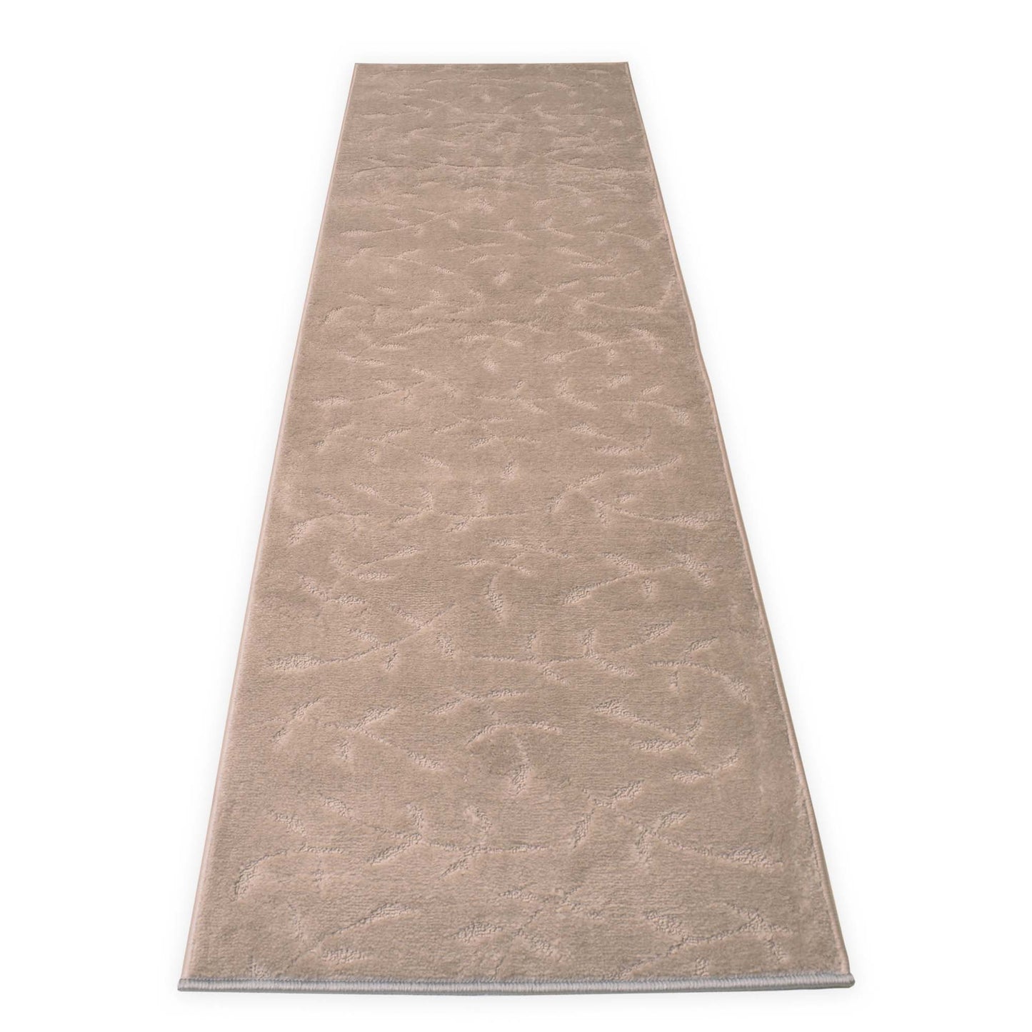 Custom Size Runner Rug Solid Floral Scroll Grey Color Skid Resistant Rug Runner Customize Up to 50 Feet and 25 Inches Width Cut to Size Rugs