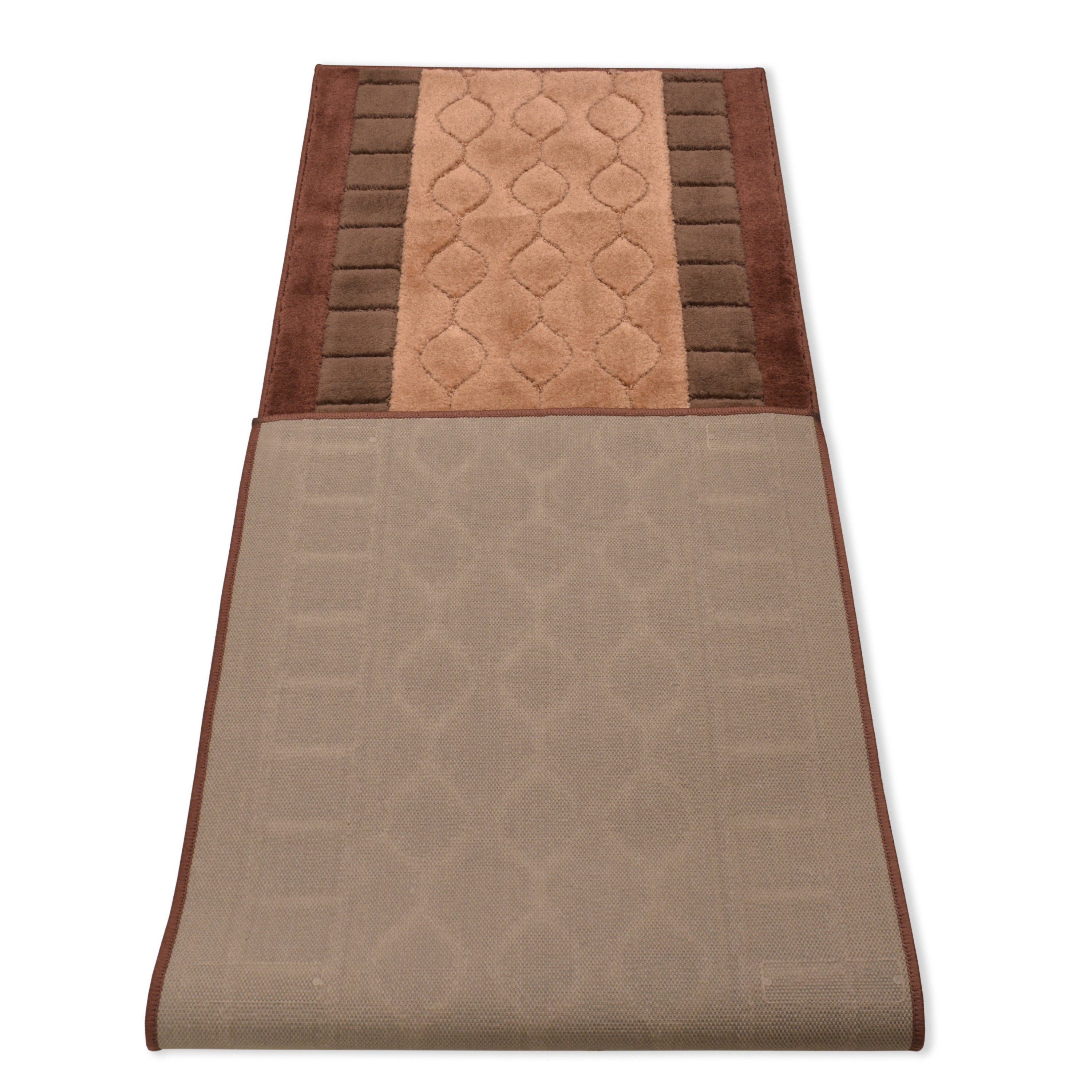 Custom Size Runner Rug Volley Circle Beige-Brown Color Skid Resistant Rug Runner Customize Up to 50 Feet and 26 Inch Width Cut to Size Rugs-5